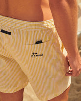 Recycled Polyester And Linen Blend Swim Shorts - Printed Swimshorts | 