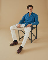 Cotton Seersucker Panama Shirt - Men's Clothing | 
