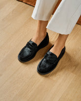 Calf Hair Penny Loafers - Women's Loafers | 