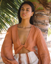 Linen Gauze Antigua Top - Women's Special Prices Clothing | 