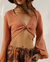 Linen Gauze Antigua Top - F58NU - Sunbaked | 
