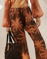 Printed Linen Belem Trousers - Women's Special Prices Clothing | 