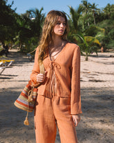 Linen Gauze Santander Top - Women's Special Prices Clothing | 
