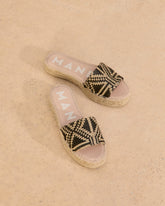 Raffia Pattern Double Sole Slides - Women's Special Prices | 