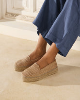 Raffia Stripes Double Sole Espadrilles - Women's Espadrilles | 