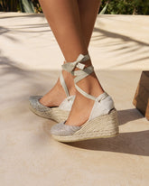 Lurex Cotton Blend Low Wedge Espadrilles - Women's Wedges | 