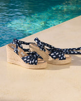 Silk Wedge Espadrilles With Knot - Women's Wedges | 