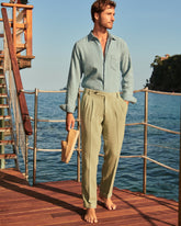 Irish Linen Savana Trousers Belt - Men's Pants | 