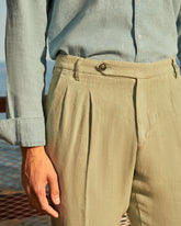 Irish Linen Savana Trousers Belt - Men's Pants | 