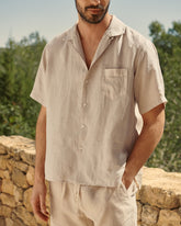 Washed Linen Havana Camp-Collar Shirt - Men's Special Prices | 