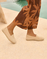 Suede Flat Espadrilles - Women's Shoes | 