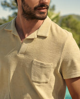 Organic Terry Cotton Olive Polo Shirt - Men's Special Prices Clothing | 