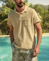 Organic Terry Cotton Olive Polo Shirt - Men's Special Prices Clothing | 