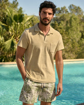 Organic Terry Cotton Olive Polo Shirt - Men's Special Prices Clothing | 