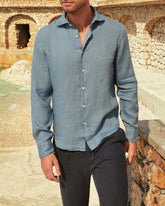 Washed Linen Posillipo Shirt - Men's Clothing | 
