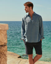 Washed Linen Nassau Polo Shirt - Men's Shirt | 