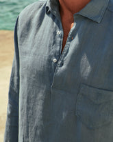 Washed Linen Nassau Polo Shirt - Men's Shirt | 