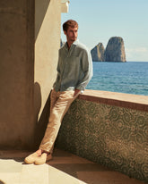 Washed Linen Panama Shirt - Men's Clothing | 