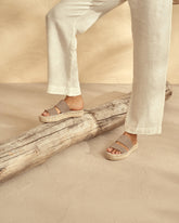 Suede Double Sole<br />Two Bands Sandals - Women's Sandals | 