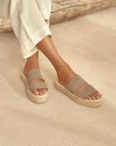 Suede Double Sole<br />Two Bands Sandals - Women's Sandals | 