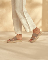 Suede Double Sole<br />Two Bands Sandals - Women's Sandals | 