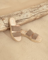 Suede Double Sole<br />Two Bands Sandals - Women's Sandals | 