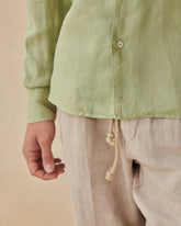 Washed Linen Panama Shirt - Men's Clothing | 