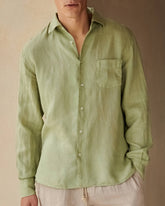 Washed Linen Panama Shirt - Men's Clothing | 