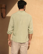 Washed Linen Panama Shirt - Men's Clothing | 