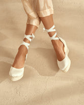 Satin Wedge Espadrilles - Love Bridal Collection | 
