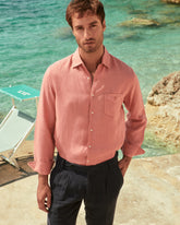 Washed Linen Panama Shirt - Men's Clothing | 