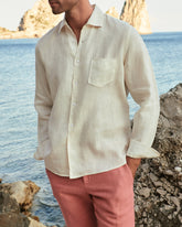 Washed Linen Panama Shirt - Men's Clothing | 