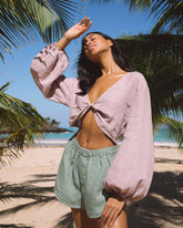 Linen Antigua Top - Women's Special Prices Clothing | 