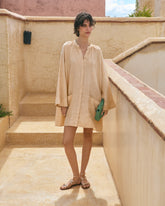 Linen Santa Cruz Dress - L22EI - Bleached Sand | 