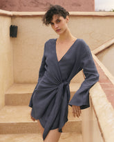 Linen Tarifa Dress - L24EH - Vintage Navy | 