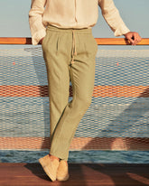 Woven Linen Santa Barbara Trousers - Men's Pants | 