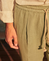 Woven Linen Santa Barbara Trousers - Men's Pants | 