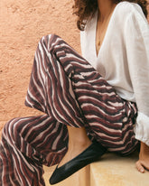 Printed Silk Cotton Voile Marbella Trousers - Women's Pants & Shorts | 