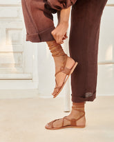 St Tropez Tie-Up Leather Sandals - Women's Special Prices | 