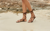 St. Tropez Tie-Up Leather Sandals - Alex Rivière Studio x Manebí Archive | 