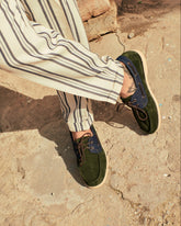Swan Suede & Denim Boat Shoes - Men's Boat Shoes | 