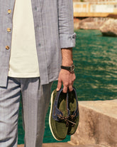 Swan Suede & Denim Boat Shoes - Men's Boat Shoes | 