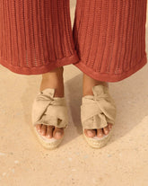 Suede Platforms With Knot - Women's Wedges | 