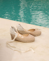 Suede Low Wedge Espadrilles - Women's Shoes | 