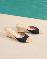 Suede Mule Wedge Espadrilles - Women's Mules | 