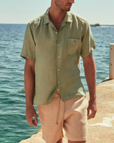 Washed Linen Havana Camp-Collar Shirt - Men's Clothing | 