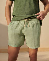 Washed Linen Malibu Shorts - Men's Special Prices Clothing | 