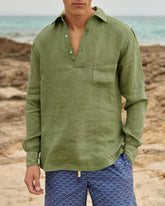 Washed Linen Nassau Polo Shirt - Men's Special Prices | 