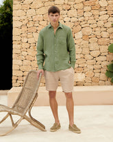 Washed Linen Positano Shorts - Men's Pants | 