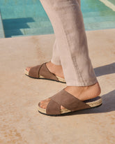 Suede Crossed Bands Sandals - Men's Sandals | 